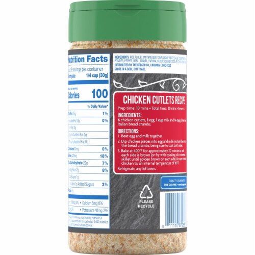 Kroger® Gluten Free Italian Style Bread Crumbs Perspective: back