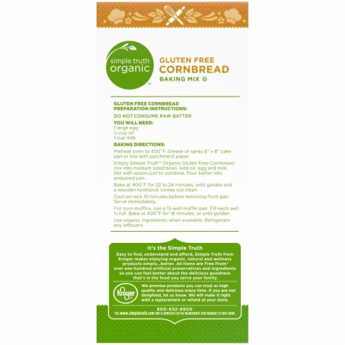 Simple Truth Organic™ Gluten Free Cornbread Baking Mix Perspective: back