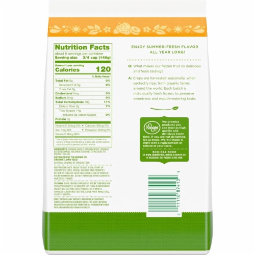 Simple Truth Organic® Frozen Sliced Strawberries & Bananas Perspective: back