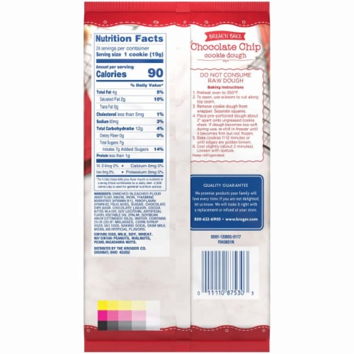 Kroger® Break 'N Bake Chocolate Chip Cookie Dough Perspective: back