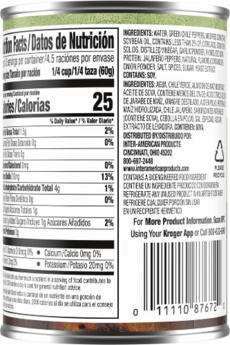 Kroger® Green Enchilada Sauce Perspective: back