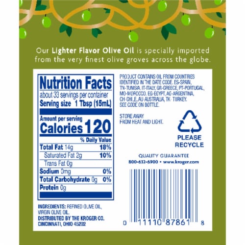 Kroger® Lighter Flavor Olive Oil Perspective: back