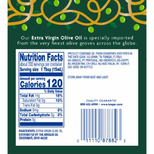 Kroger® Extra Virgin Olive Oil Perspective: back