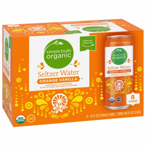 Simple Truth Organic™ Orange Vanilla Flavored Seltzer Water Cans Perspective: back
