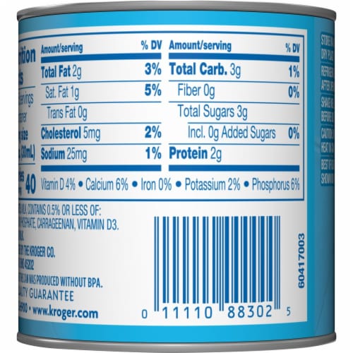 Kroger® Evaporated Milk Perspective: back