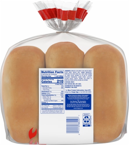 Kroger® White Hoagie Rolls Perspective: back