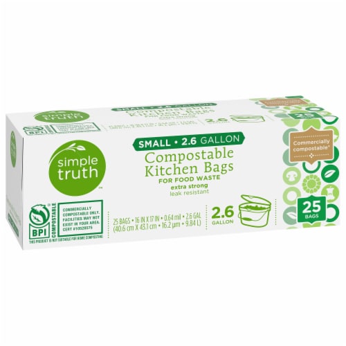 Simple Truth™ Small 2.6 Gallon Compostable Kitchen Trash Bags, 25 ct -  Baker's