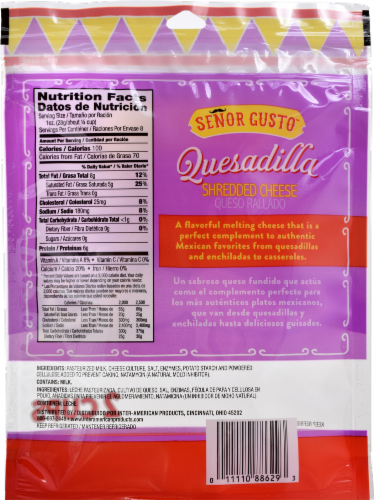 Senor Gusto Quesadilla Shredded Cheese Perspective: back