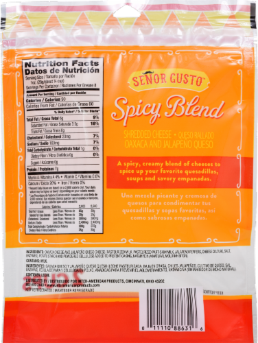 Senor Gusto Spicy Blend Shredded Cheese Perspective: back