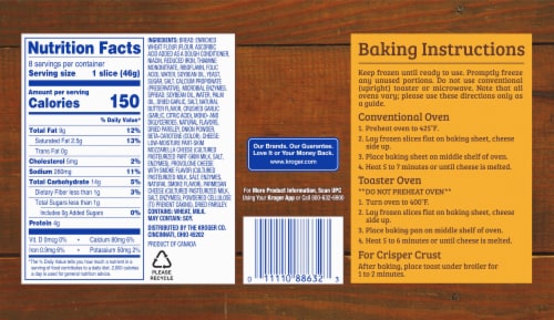 Kroger® Garlic Cheese Frozen Texas Toast Perspective: back