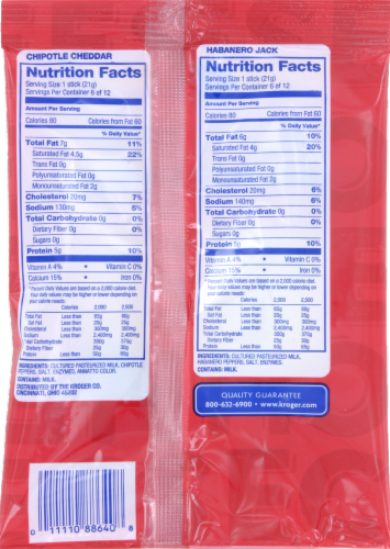 Kroger® Chipotle Cheddar & Habanero Jack Cheese Sticks Perspective: back