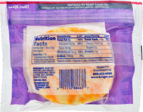 Kroger® Colby Jack Thick Cut Grilling Slices Cheese Perspective: back