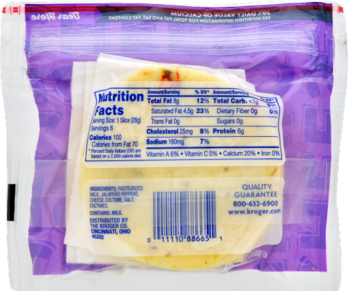 Kroger® Pepper Jack Thick Cut Grilling Slices Cheese Perspective: back
