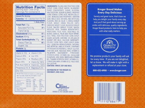 Kroger® Fruit & Grain Blueberry Cereal Bars Perspective: back