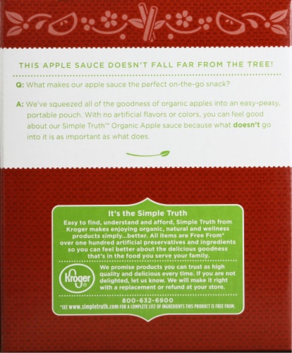 Simple Truth Organic® Cinnamon Applesauce Pouches Perspective: back