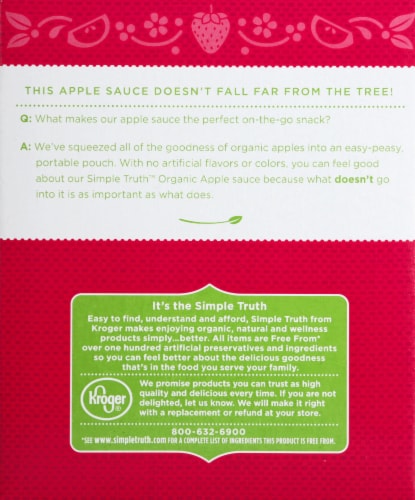 Simple Truth Organic® Strawberry Applesauce Pouches 4 Count Perspective: back