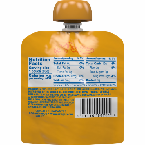 Kroger® Classic Applesauce Pouch Perspective: back