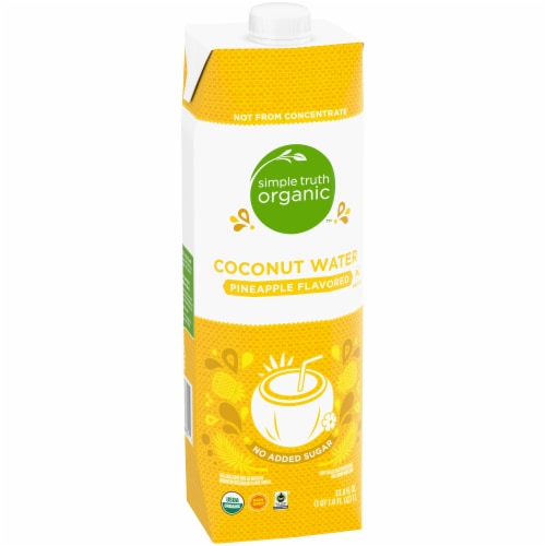 Simple Truth Organic® Pineapple Flavored No Sugar Added Coconut Water Carton Perspective: back