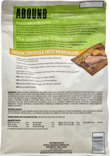 ABOUND® Chicken Chickpea & Sweet Potato Grain Free Dry Dog Food Perspective: back
