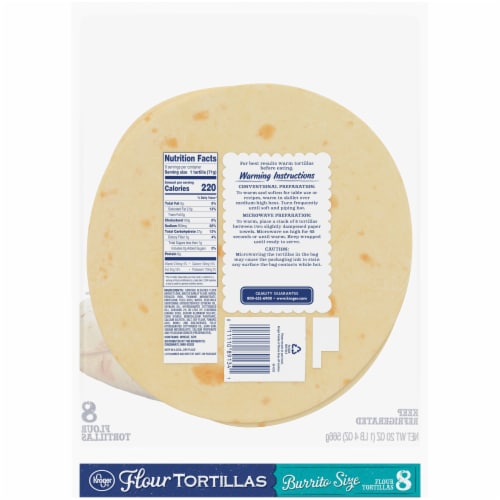 Kroger® Burrito Size Flour Tortillas Perspective: back