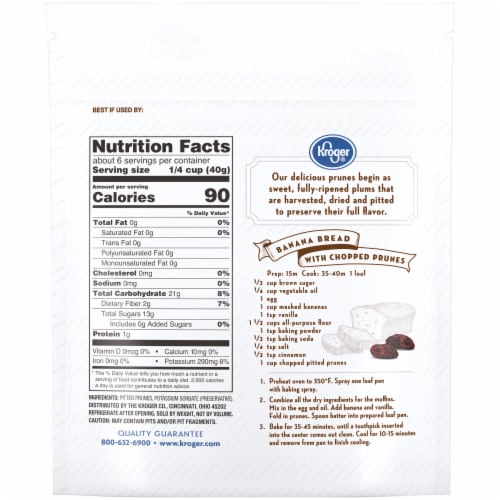 Kroger® Pitted Prunes Perspective: back