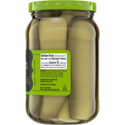 Kroger® Kosher Sandwich Slims Dill Pickles Perspective: back