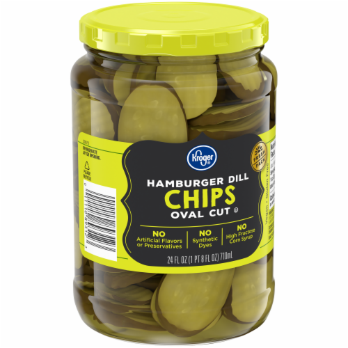Kroger® Hamburger Dill Oval Cut Pickle Chips Perspective: back