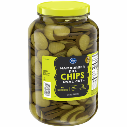 Kroger® Oval Cut Hamburger Dill Pickle Chips Perspective: back