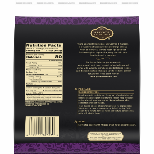 Private Selection® Blueberries Strawberries & Mangoes Frozen Fruit Perspective: back