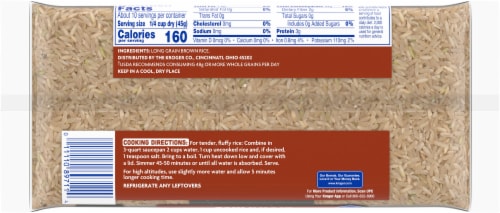 Kroger® Long Grain Brown Rice Perspective: back