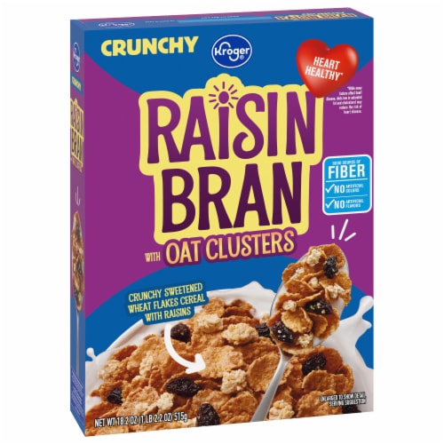 Kroger® Crunchy Raisin Bran Cereal Perspective: back