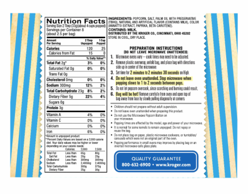 Kroger® 94% Fat Free Microwave Popcorn Perspective: back