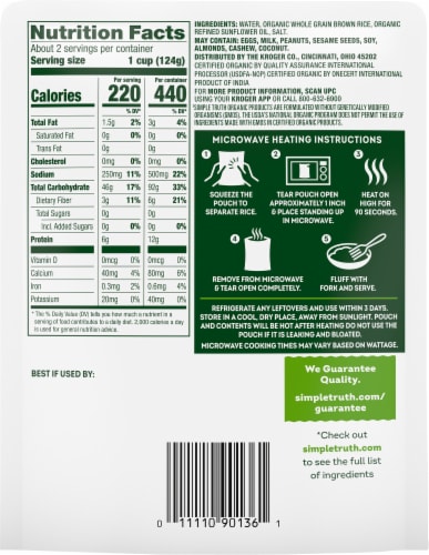 Simple Truth Organic™ 90 Second 100% Whole Grain Brown Rice Perspective: back