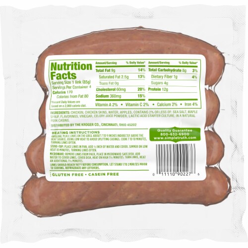 Simple Truth™ Apple Maple Chicken Sausage Links, 12 oz - Kroger