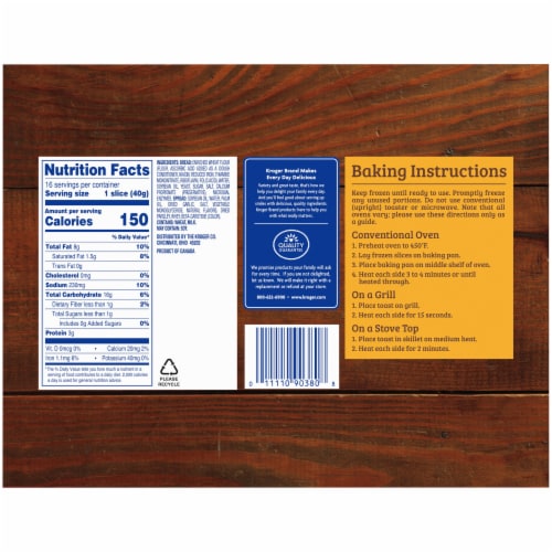 Kroger® Garlic Frozen Texas Toast Perspective: back