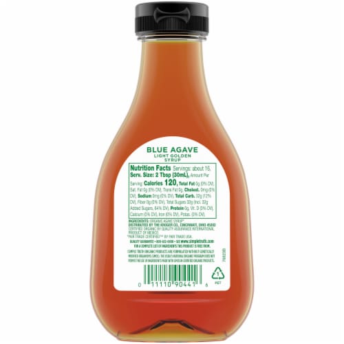 Simple Truth Organic™ Blue Agave Light Golden Syrup Perspective: back