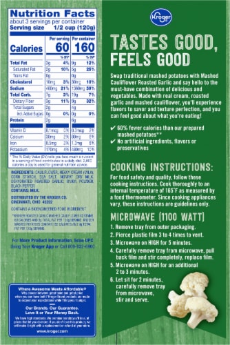 Kroger® Frozen Mashed Cauliflower With Roasted Garlic Perspective: back