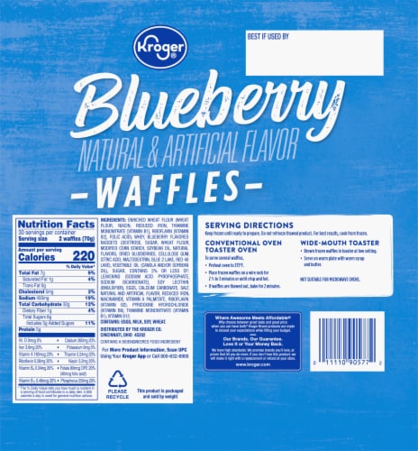 Kroger® Blueberry Waffles Perspective: back