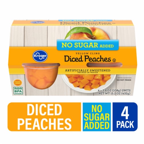 Kroger® Yellow Cling Diced Peach Cups No Sugar Added Perspective: back