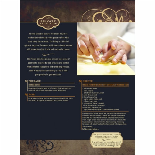 Private Selection™ Spinach Florentine Ravioli Perspective: back