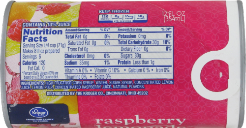 Kroger® Frozen Raspberry Lemonade Concentrate Perspective: back