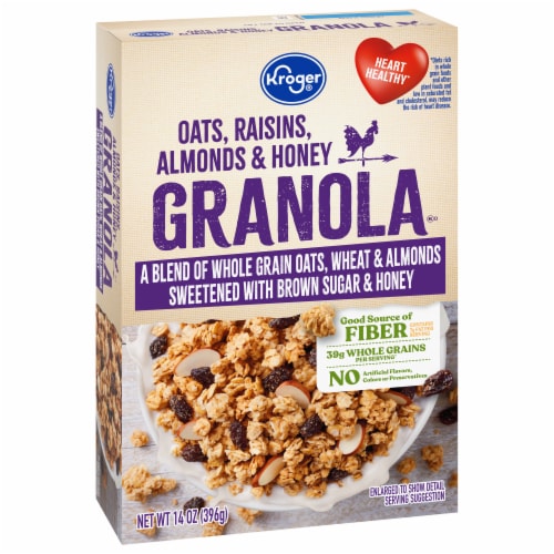 Kroger® Whole Grain Oats Raisin & Honey Granola Perspective: back