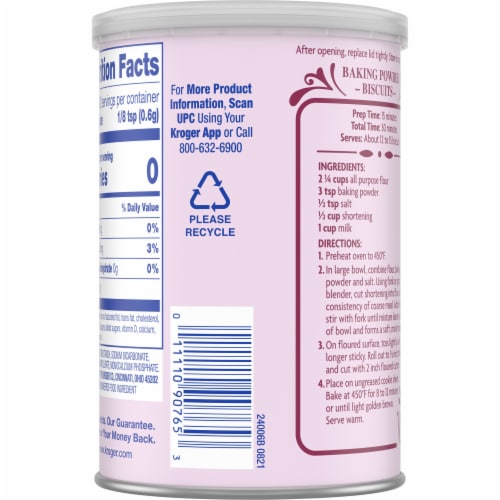 Kroger® Baking Powder Perspective: back