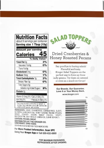Kroger® Dried Cranberries & Honey Roasted Pecans Salad Toppers Perspective: back