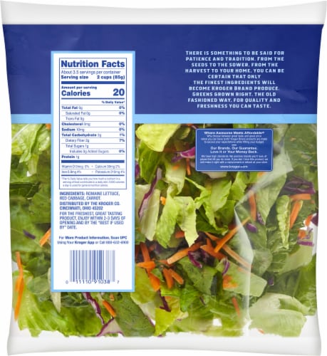 Kroger® Romaine Blend Salad Bag Perspective: back