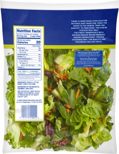 mixed greens Nutrition Facts and Calories, Description