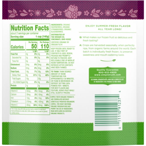 Simple Truth Organic® Berry Medley Frozen Fruit Perspective: back