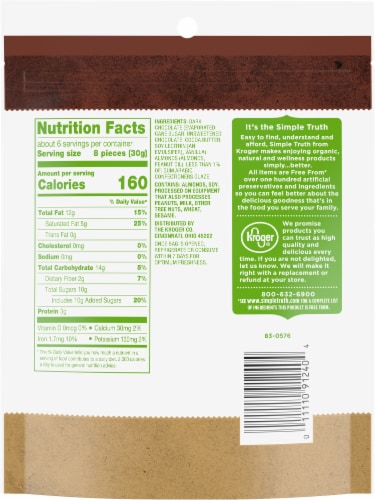 Simple Truth® Dark Chocolate Covered Almonds Perspective: back