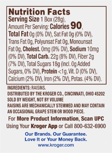 Kroger® Raisin Carton Perspective: back