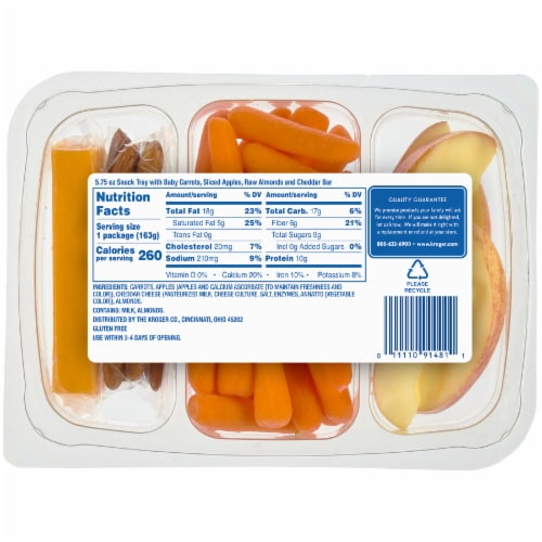 Kroger® Carrots Apples Cheese & Almonds Snack Tray Perspective: back